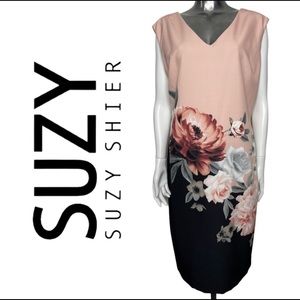 Sleeveless Sheath Floral Print Lined Dress